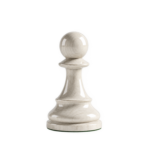 White chess pawn with background removed